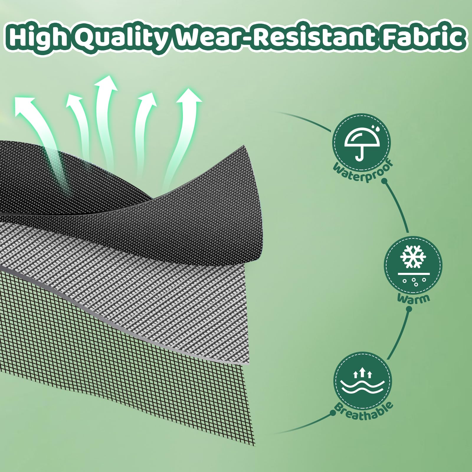 Guiseapue durable Oxford cloth resists wear and cleans easily.