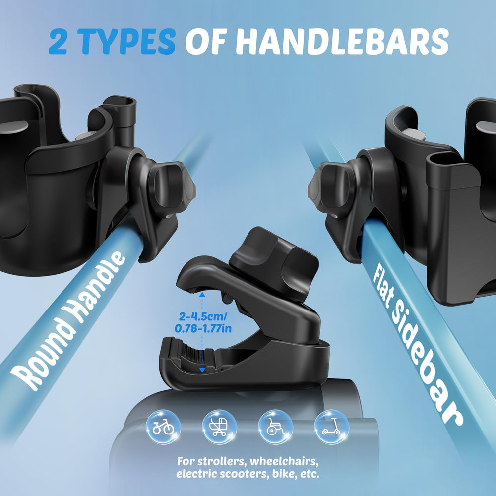 Sturdy silicone padding protects bars while securing cups and devices.