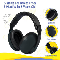 GUKOY baby ear protection unfolded earmuffs provide cushioned comfort for extended wear.