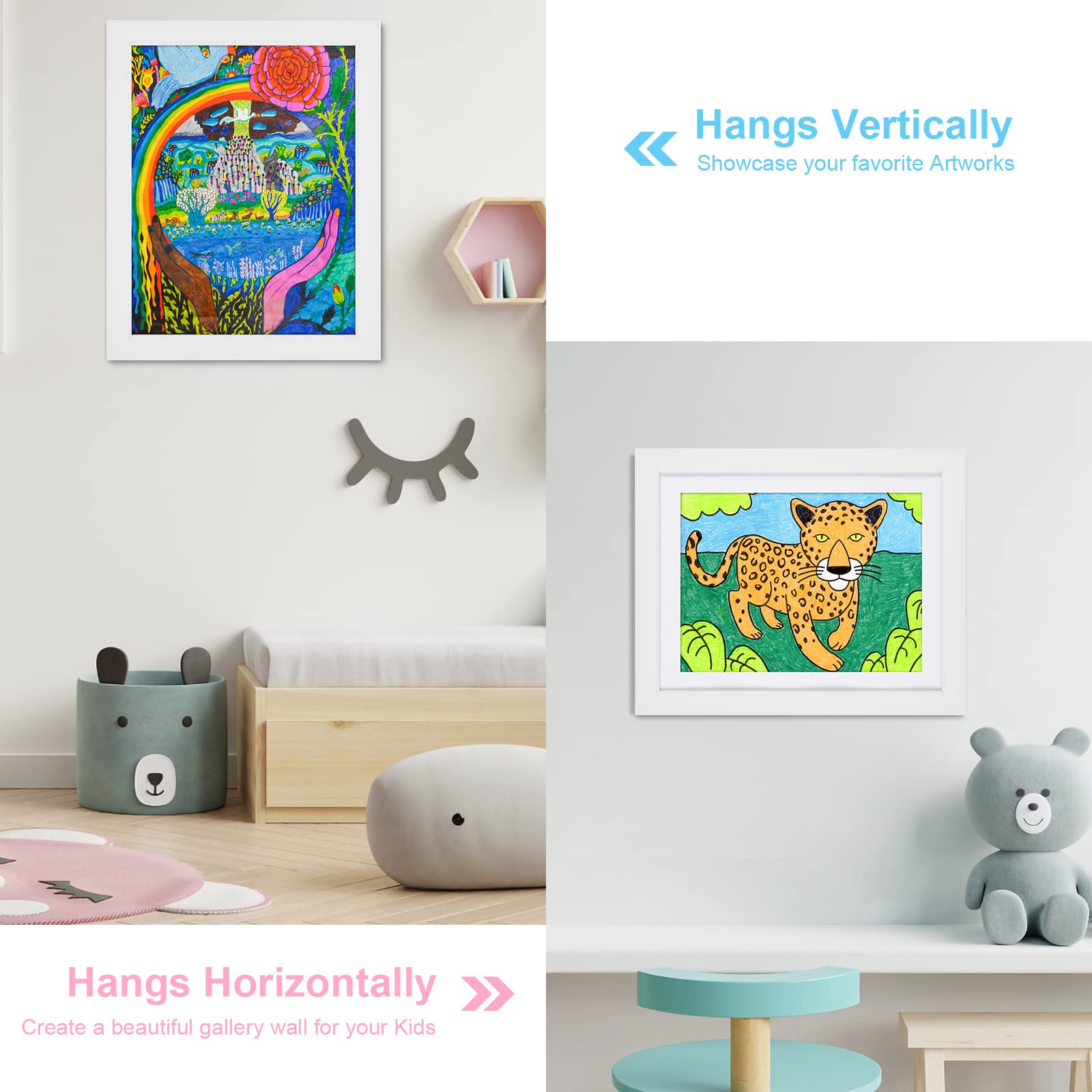 GULETHUN kids art frames with magnetic closure for quick updates.