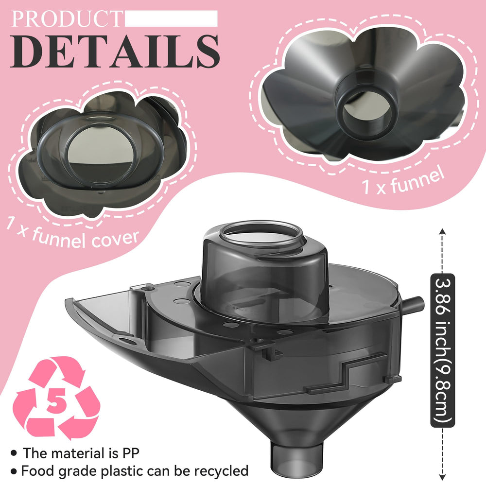 Gulfmew Baby Brezza funnel close-up showing precise fit and durable PP