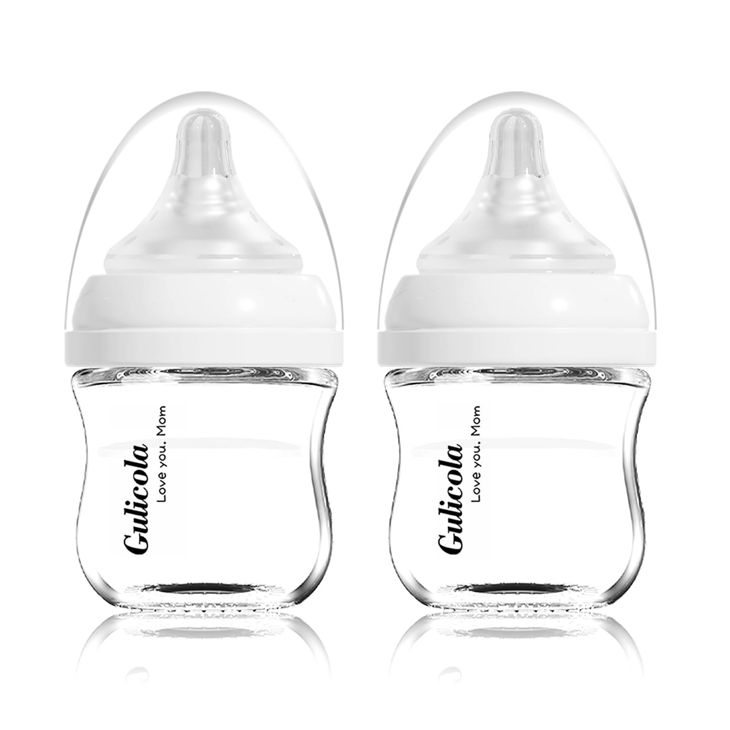 Gulicola small glass baby bottle 3oz promotes comfortable feeding
