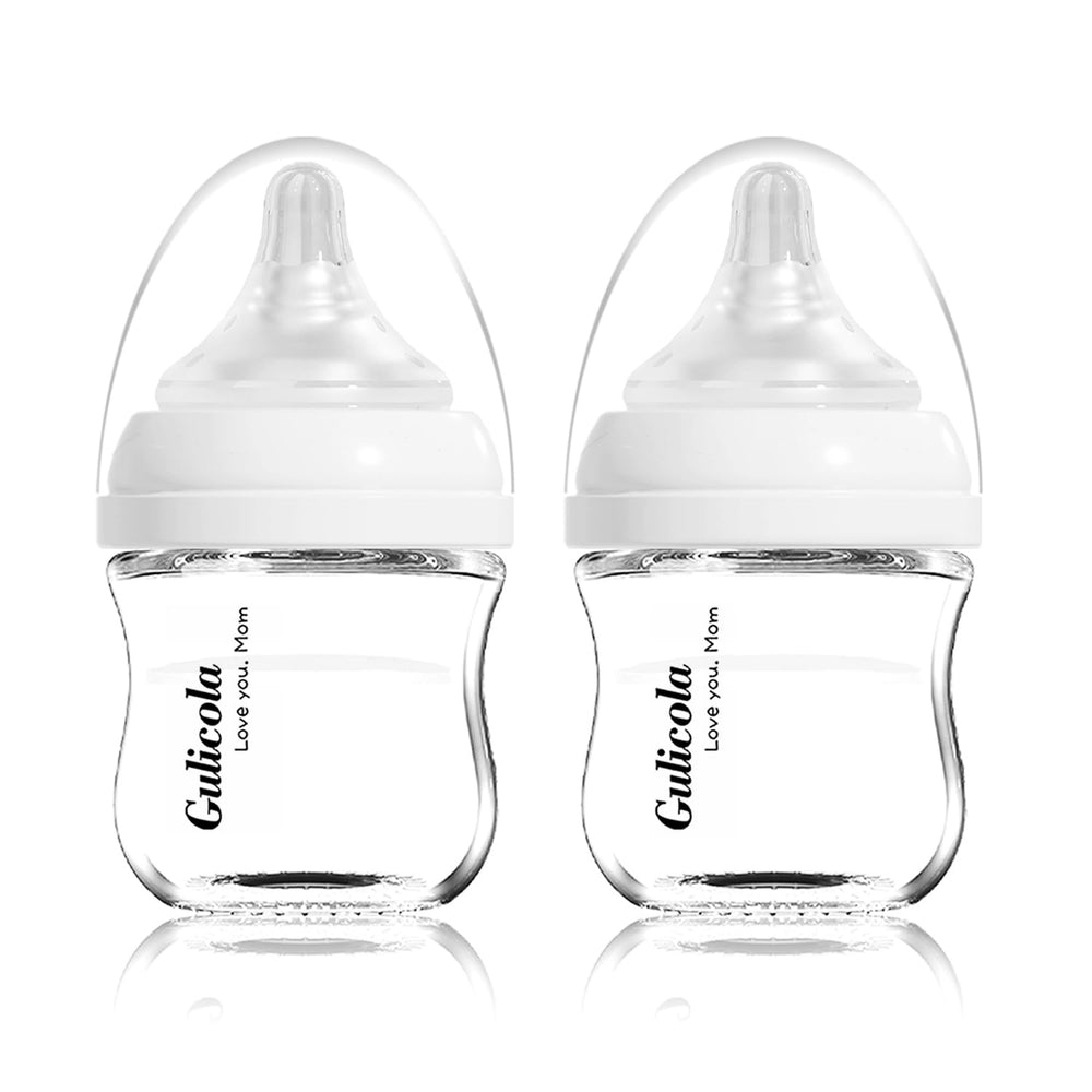 Gulicola small glass baby bottle 3oz promotes comfortable feeding