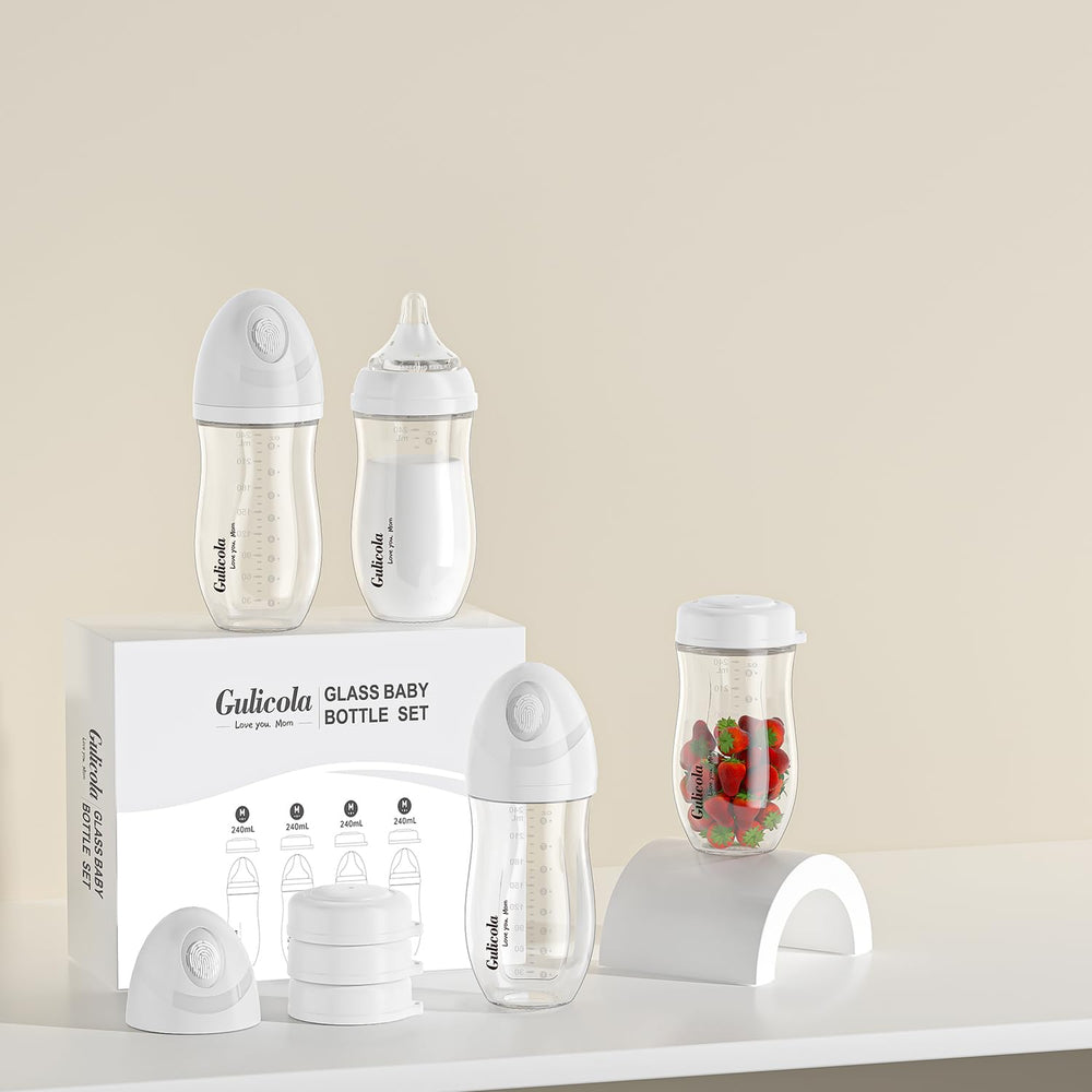 Gulicola bottle with cap and nipple assembly ready for microwave sterilization.
