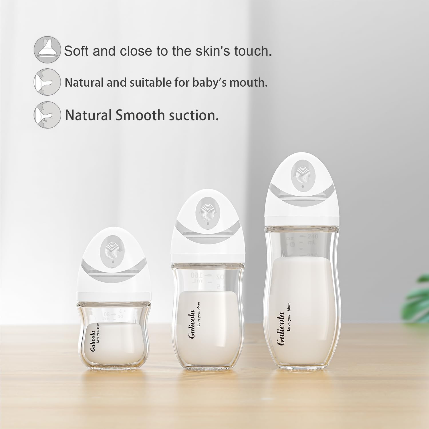 Gulicola new nipple design close-up promotes better latch and nursing support.