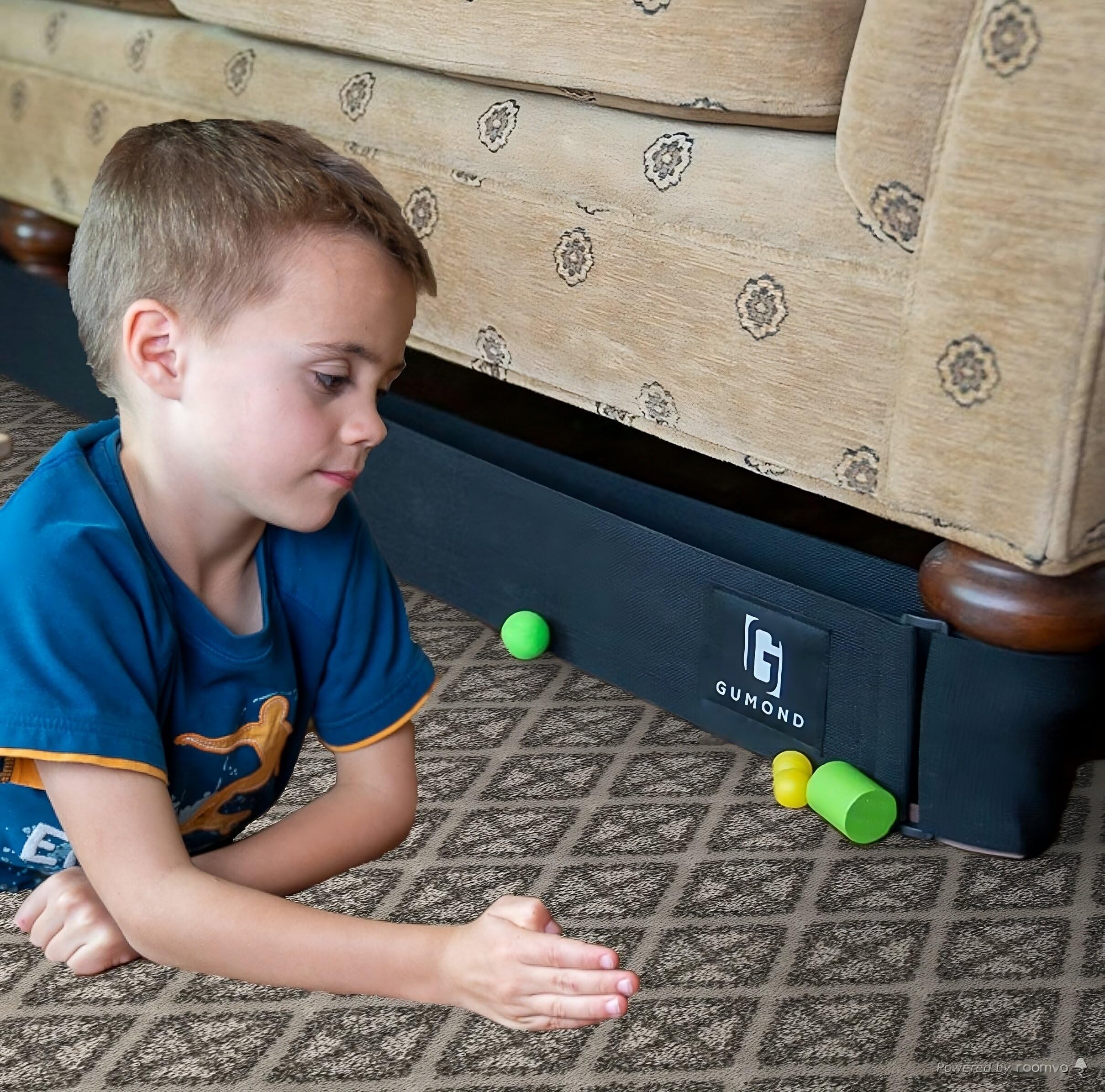 Gumond toy blocker under couch blocks sneaky toys and pets.