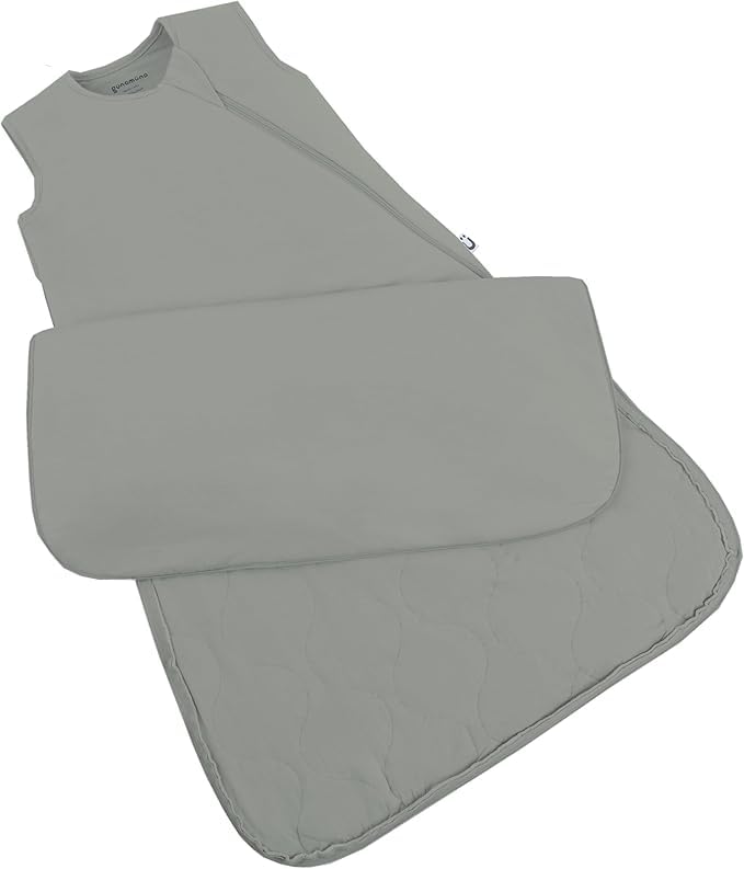 Gunamuna baby wearable blanket Sage, front view, cozy and secure for sleep