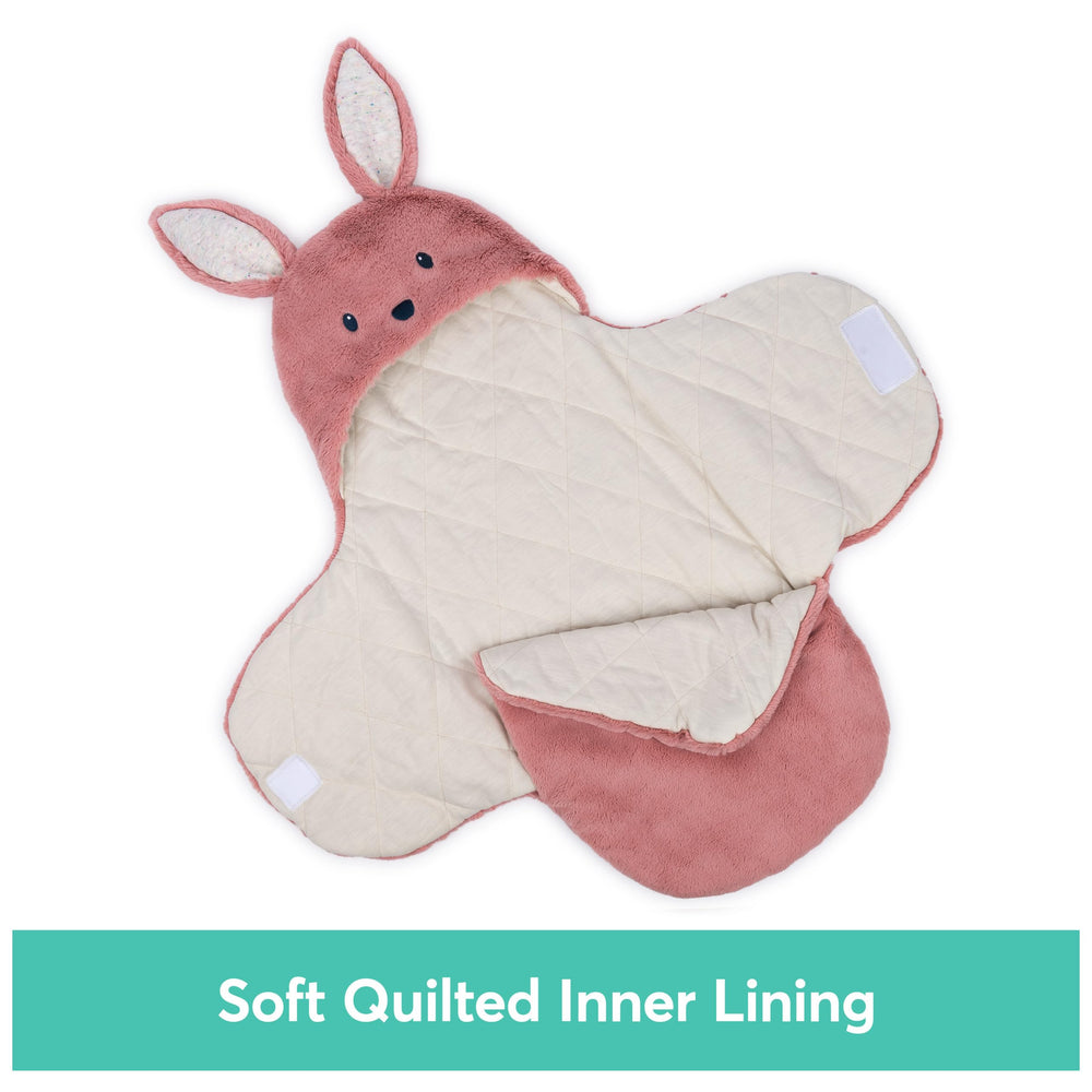 GUND Bunny Blanket Wrap folded compact travel-friendly wrap for on-the-go snuggles.