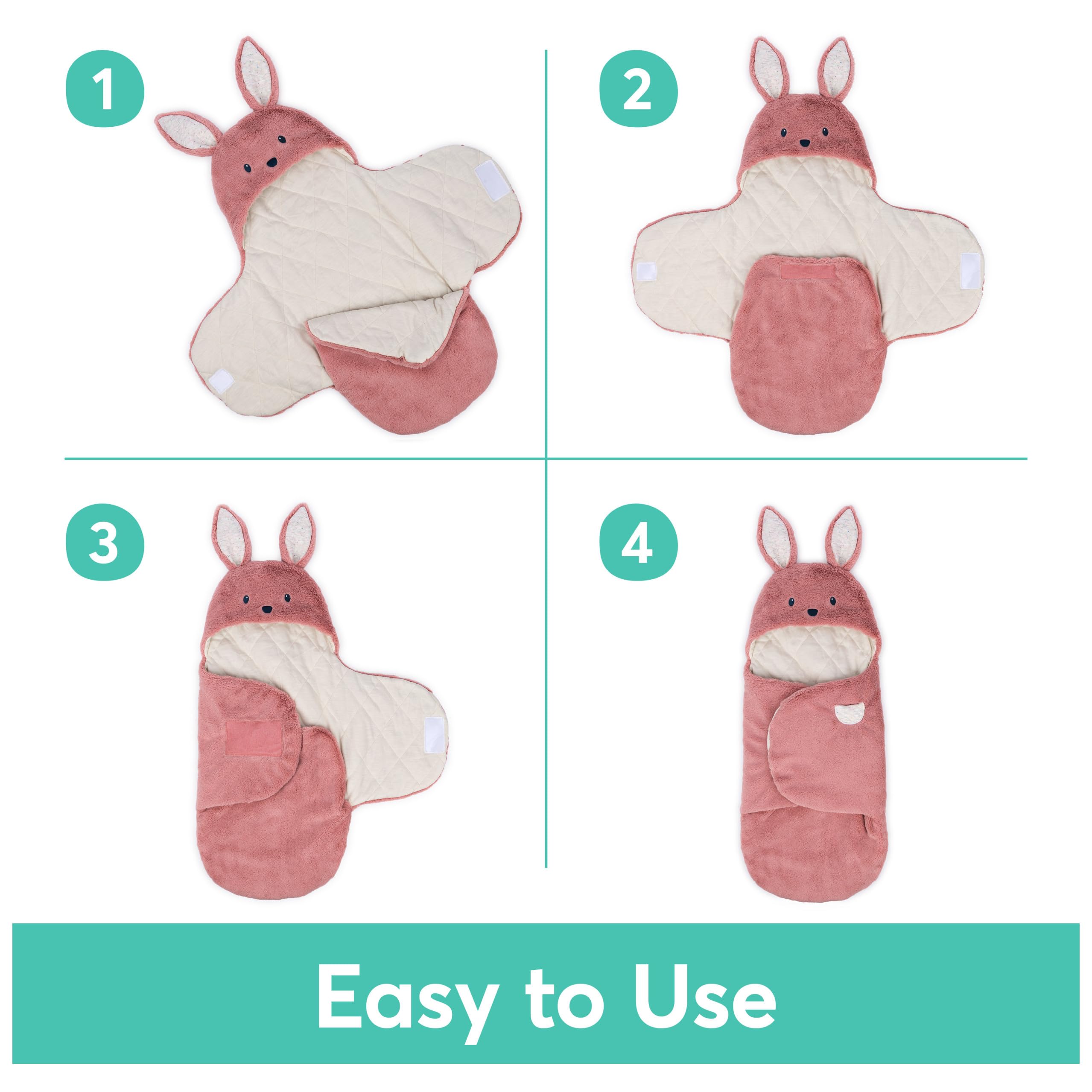 GUND Oh So Snuggly Bunny Blanket Wrap close-up emphasizes plush softness ideal for cuddling.