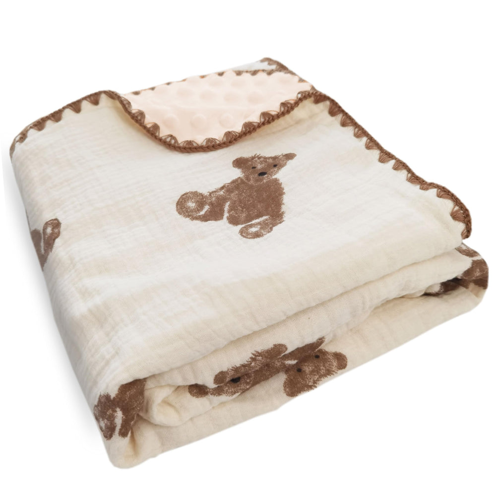 Gunnaicat baby blanket double-layer muslin 40x40, versatile swaddle and cuddle option.