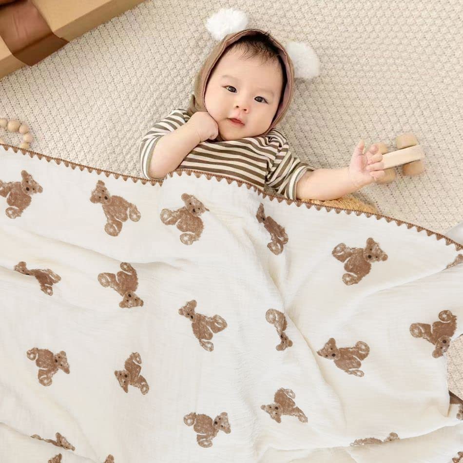 Gunnaicat soft cotton muslin front with plush back layer for gentle touch.