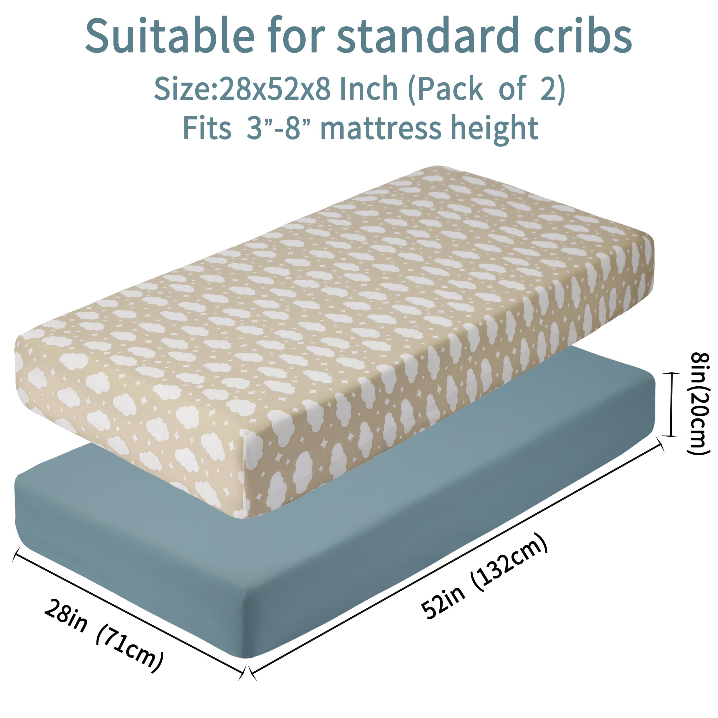 GUNTAIL clouds design sheet features full edge elastic for snug, flat fit