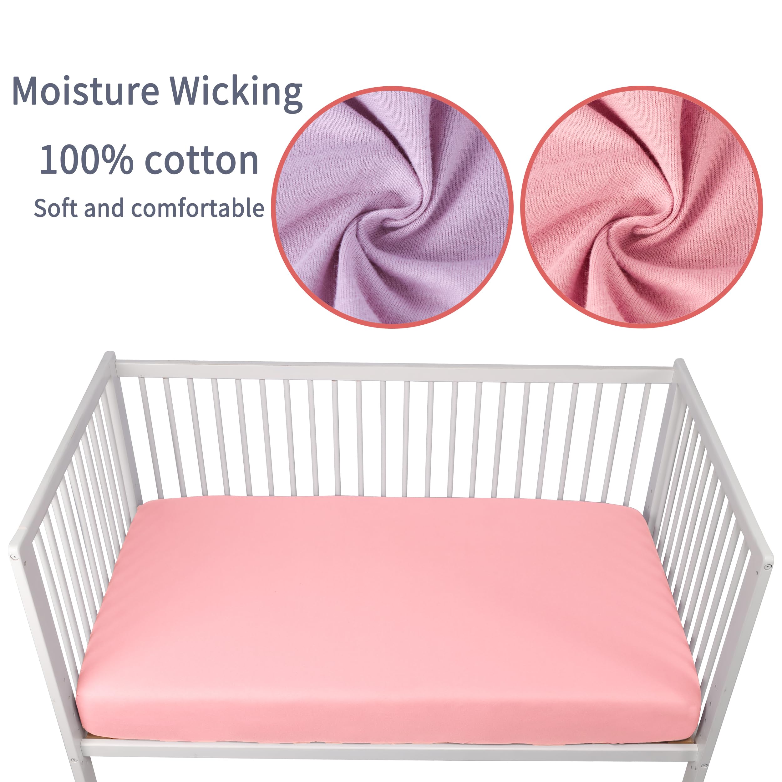 Soft cotton finish from GUNTAIL crib sheets gentle for sensitive baby skin