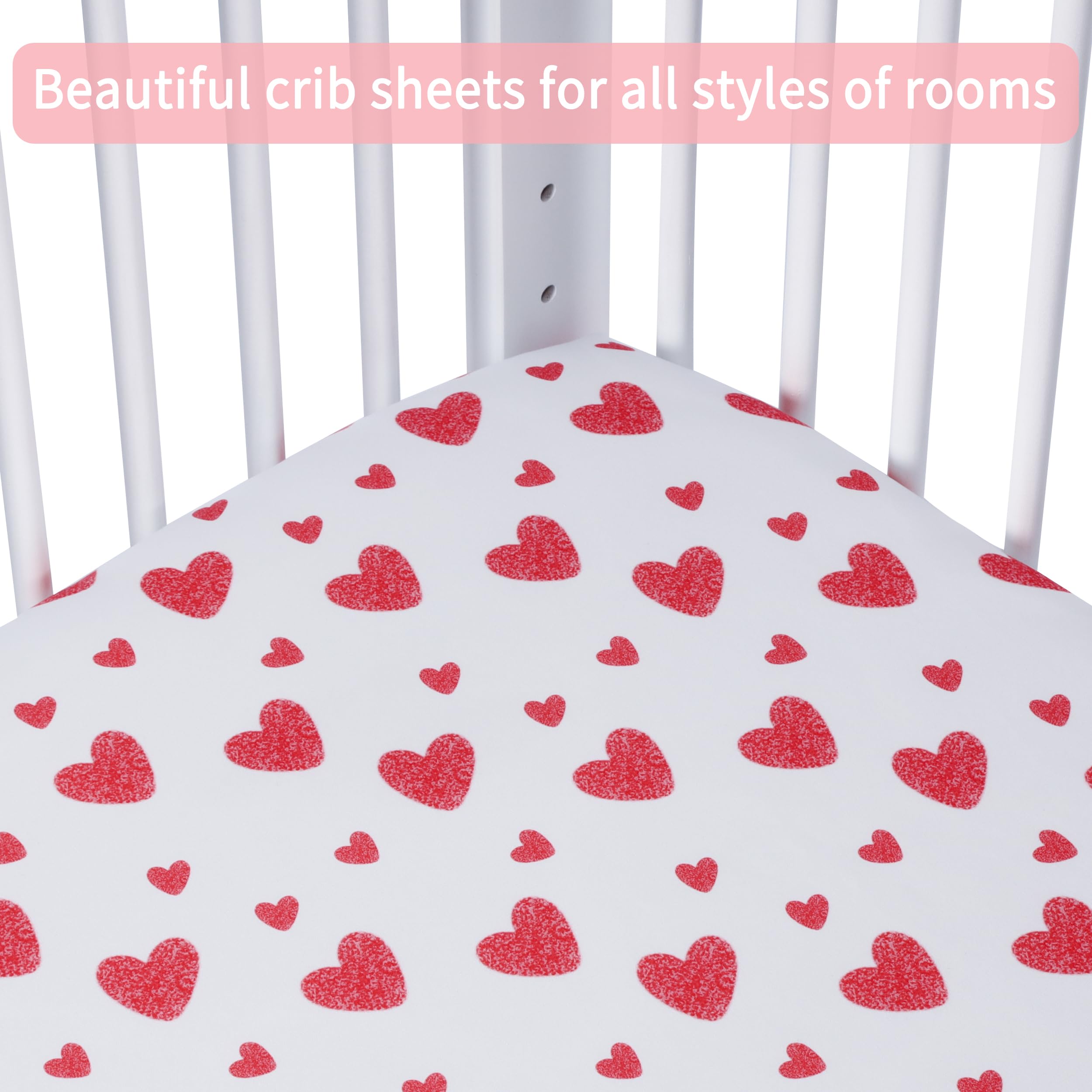 GUNTAIL Love Pink two-pack crib sheets ready for quick changes