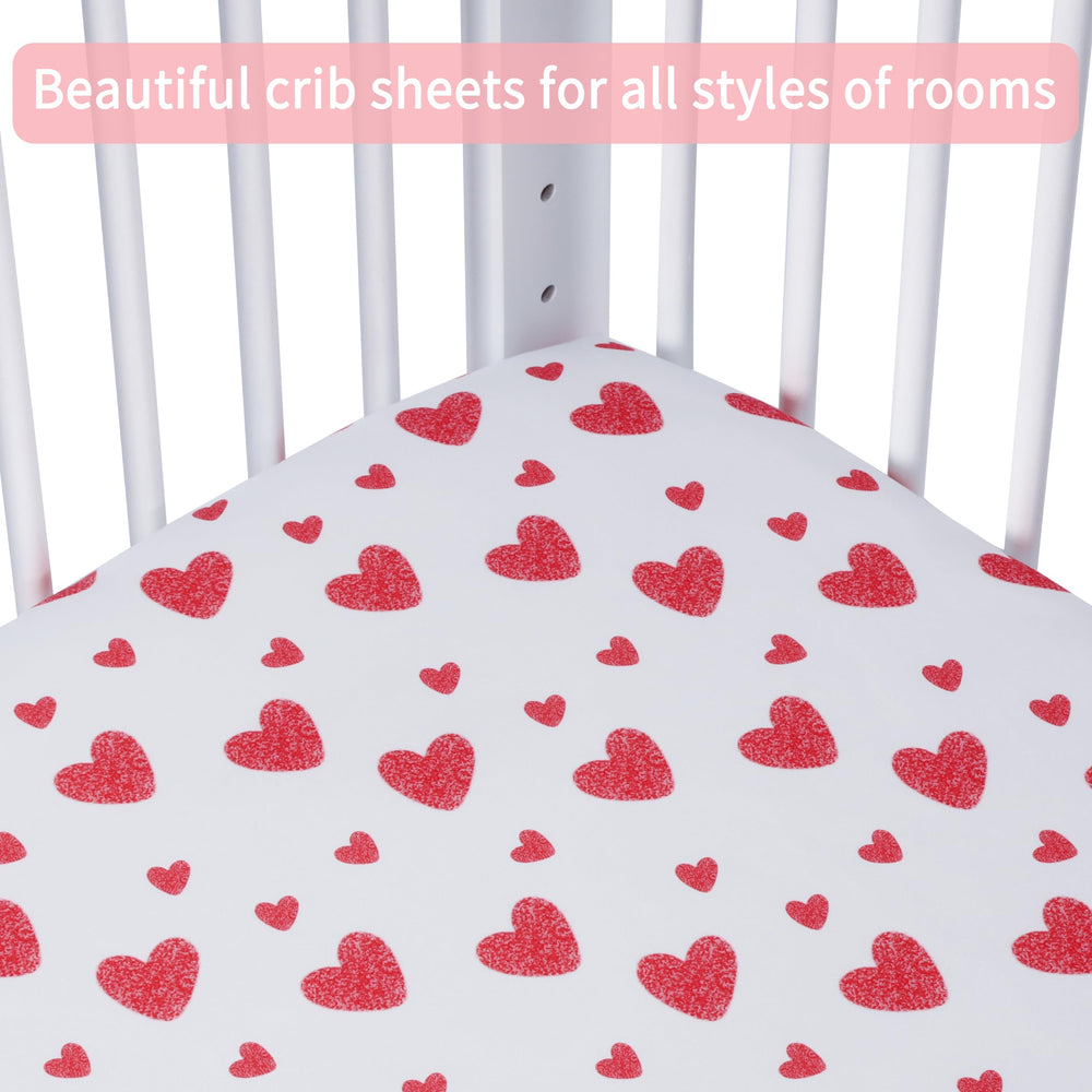 GUNTAIL Love Pink two-pack crib sheets ready for quick changes