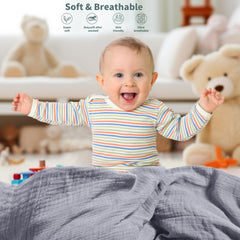 GUNTAIL muslin swaddle blanket in stroller provides lightweight, breathable coverage on outings