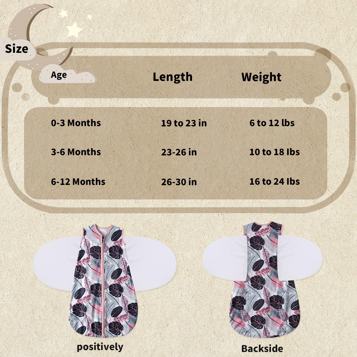 GUNTAIL reverse zipper enables easy diaper changes without unswaddling