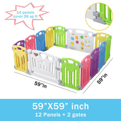Gupamiga Baby Playpen with anti-slip feet stabilizing panels during play