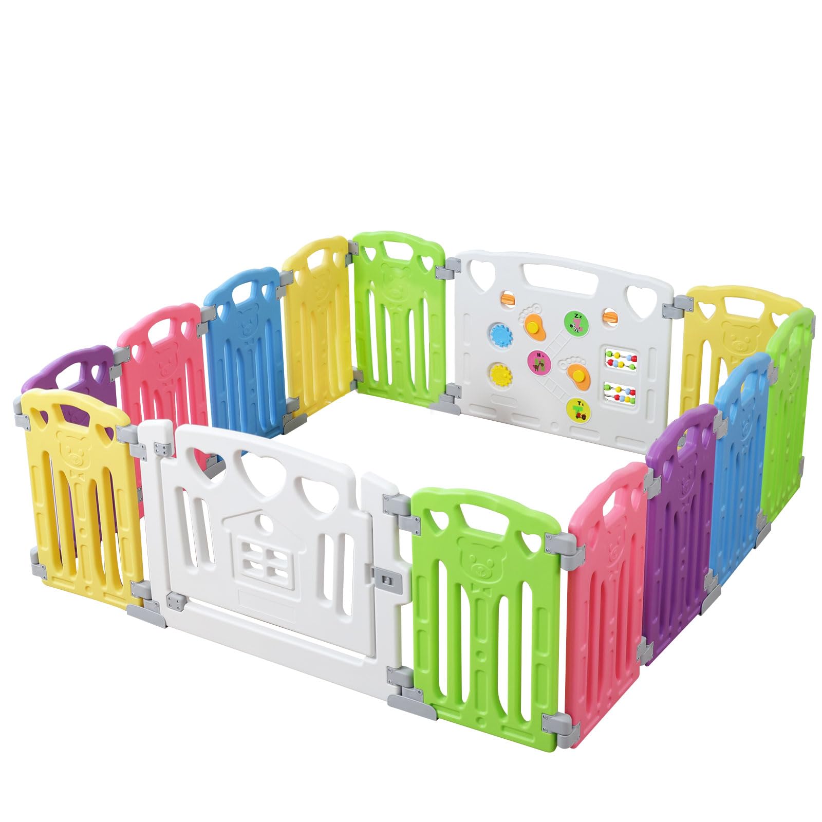 Gupamiga Baby Playpen showing easy assembly steps for quick setup