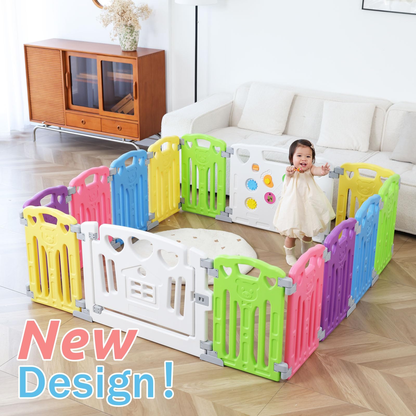 Gupamiga Baby Playpen colorful fence to attract and energize babies