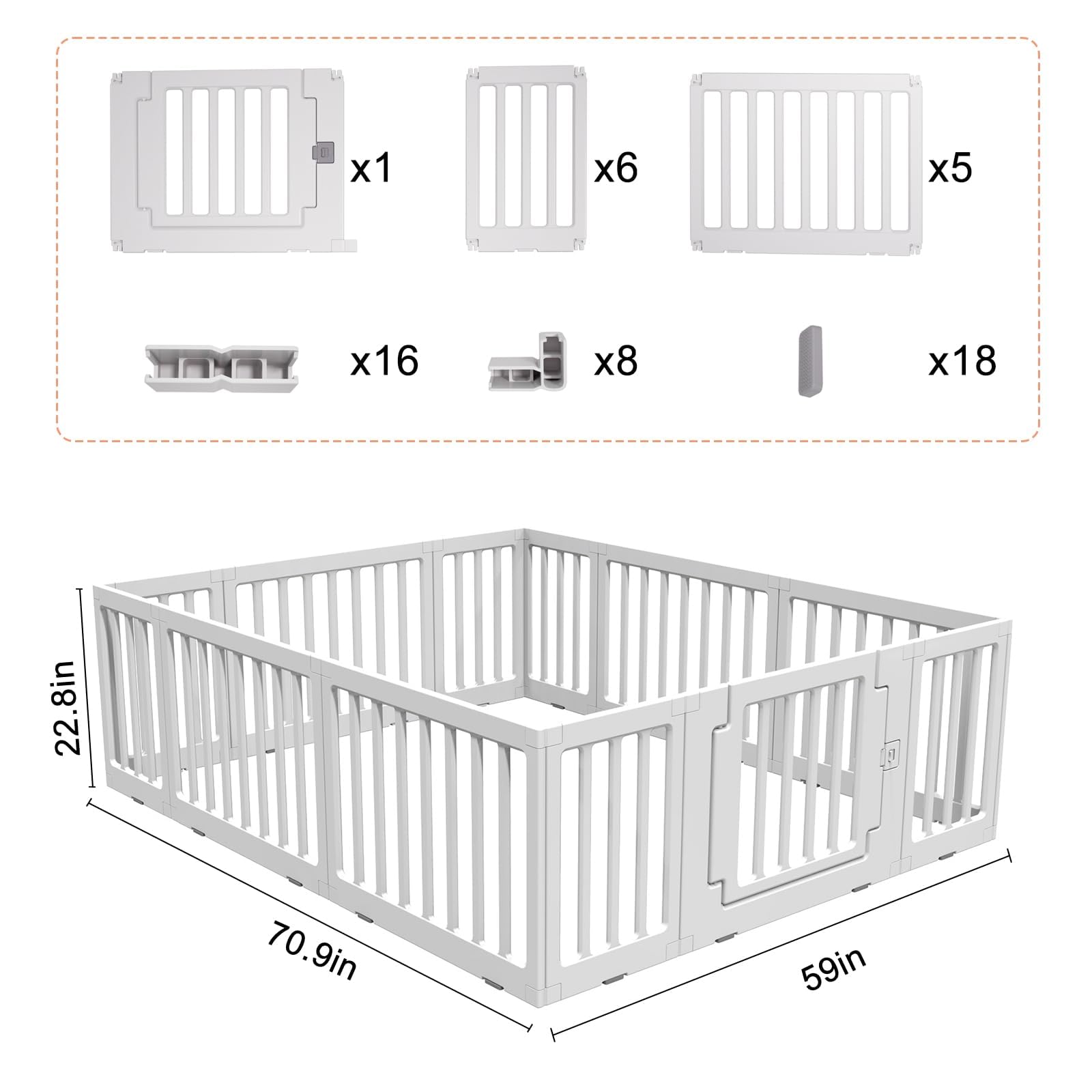Gupamiga Playpen anti-clip-junction enhances enclosure safety.