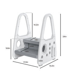 Gupamiga step stool with handrails provides a secure grip for easy transfers.