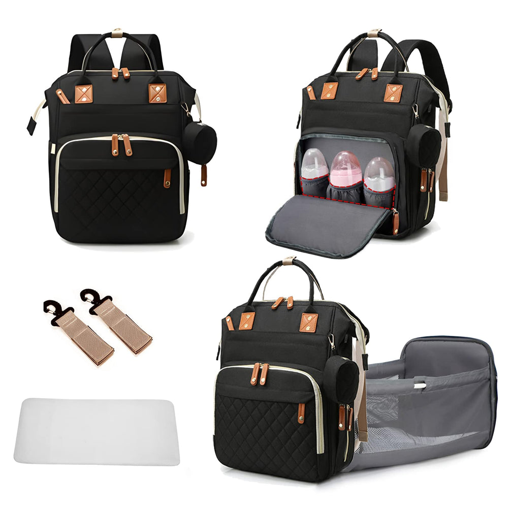 GurZinn diaper bag backpack front view shows stylish travel-ready organization
