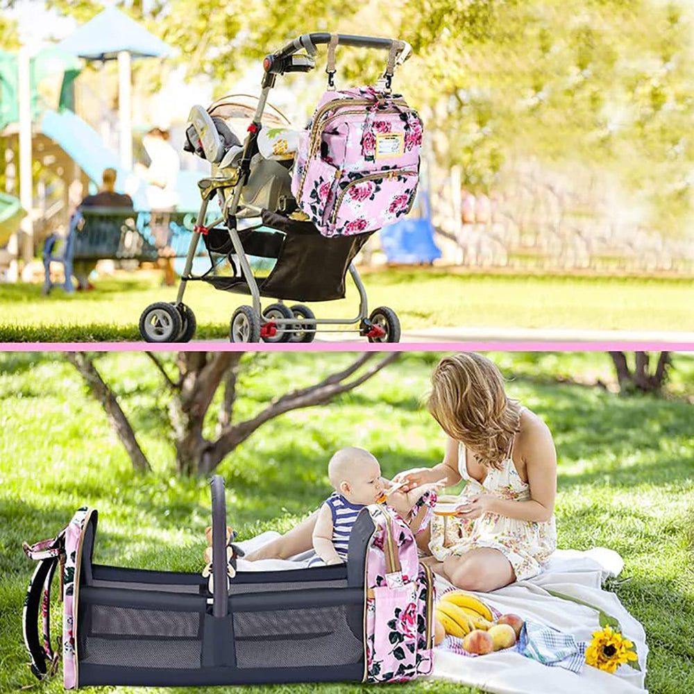 GurZinn pink diaper bag is a stylish unisex choice for moms and dads.