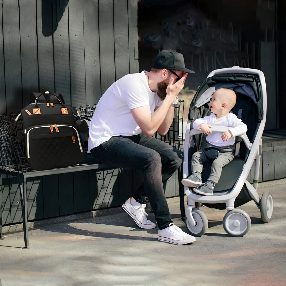GurZinn diaper bag backpack interior-pockets organize baby essentials