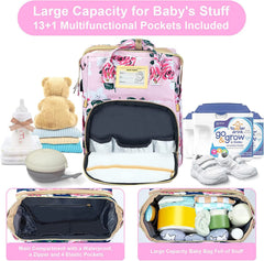 GurZinn diaper bag backpack with large capacity and organized pockets for on-the-go use.