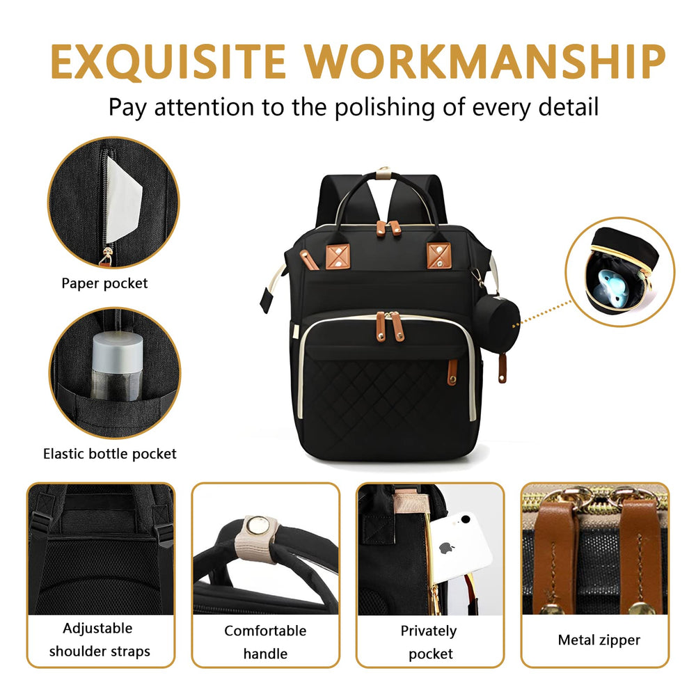 GurZinn diaper bag backpack with stroller-strap in use for hands-free outings