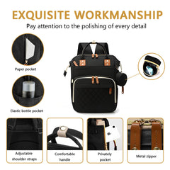 GurZinn diaper bag backpack with stroller-strap in use for hands-free outings