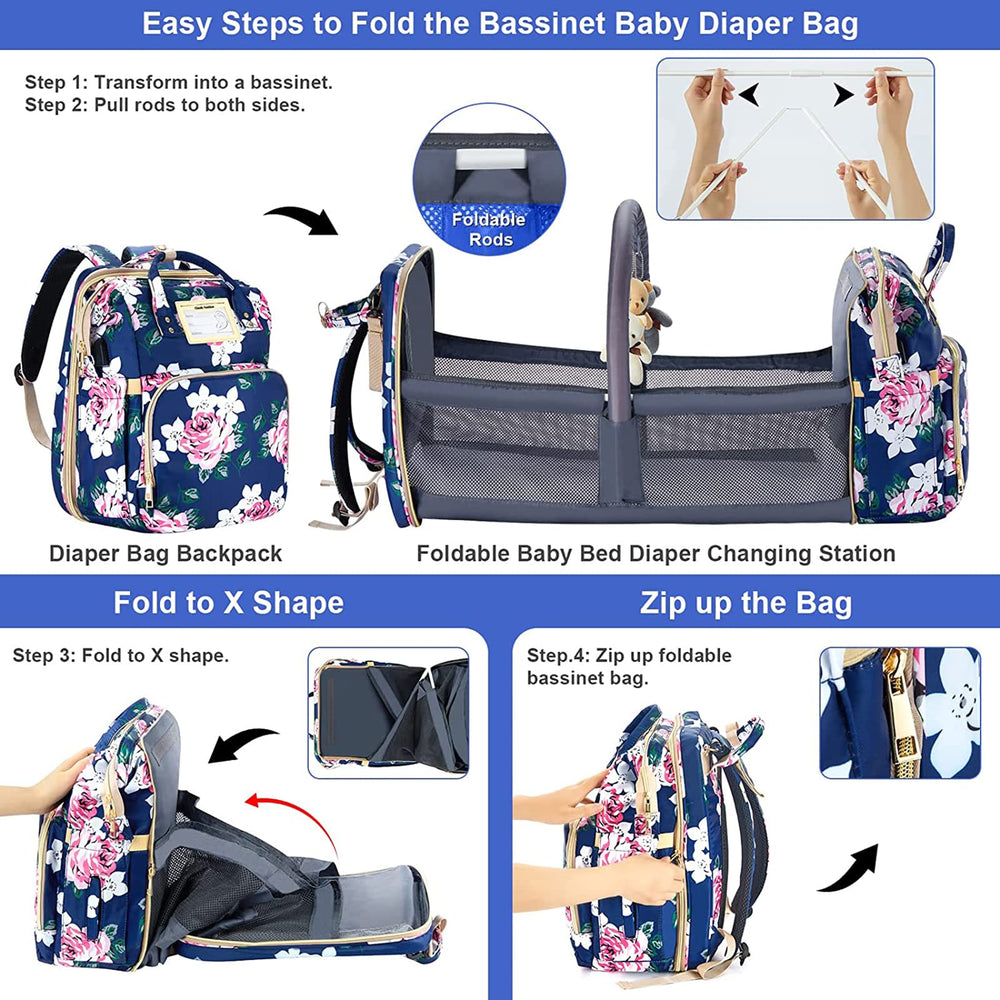 GurZinn diaper bag backpack USB port for charging devices on the go