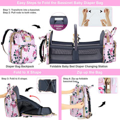 GurZinn diaper bag backpack includes USB charging port for on-the-go device recharge.