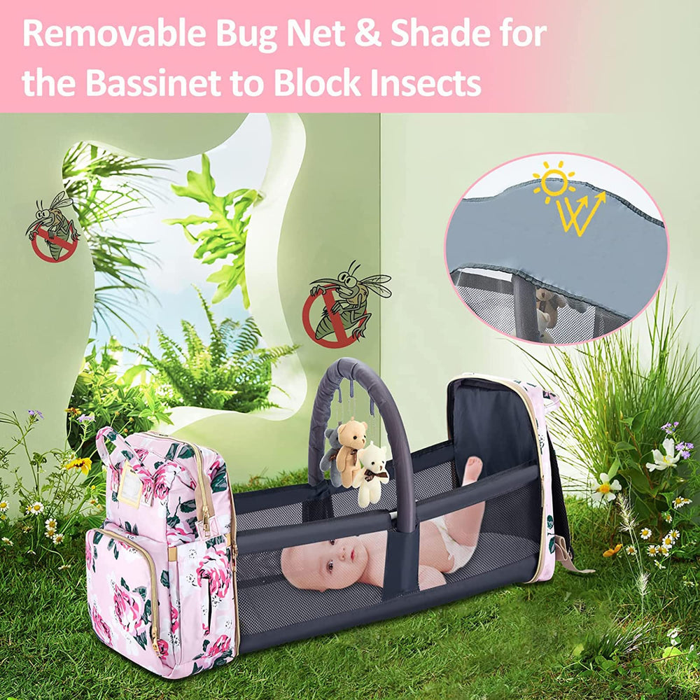 GurZinn diaper bag backpack side pockets keep wipes and essentials within reach.