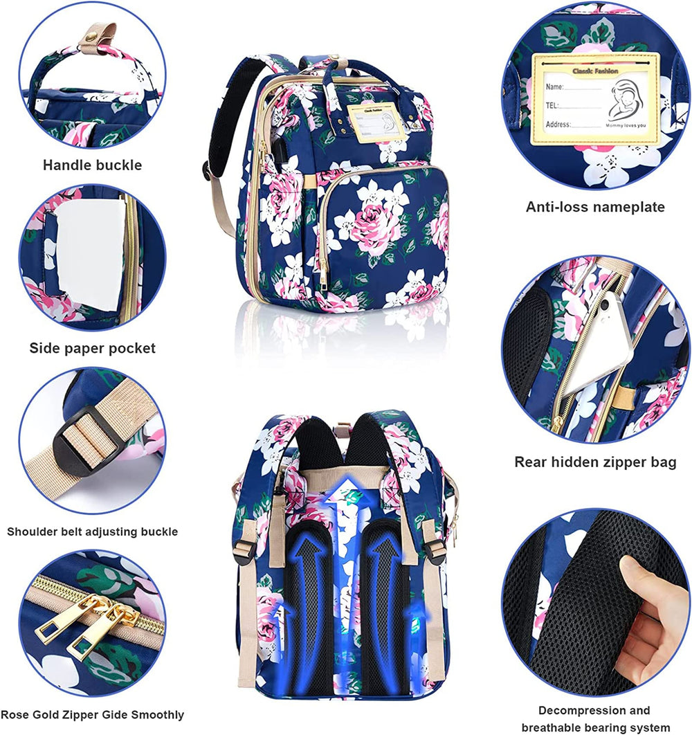 GurZinn diaper bag backpack waterproof 900D Oxford material protects gear