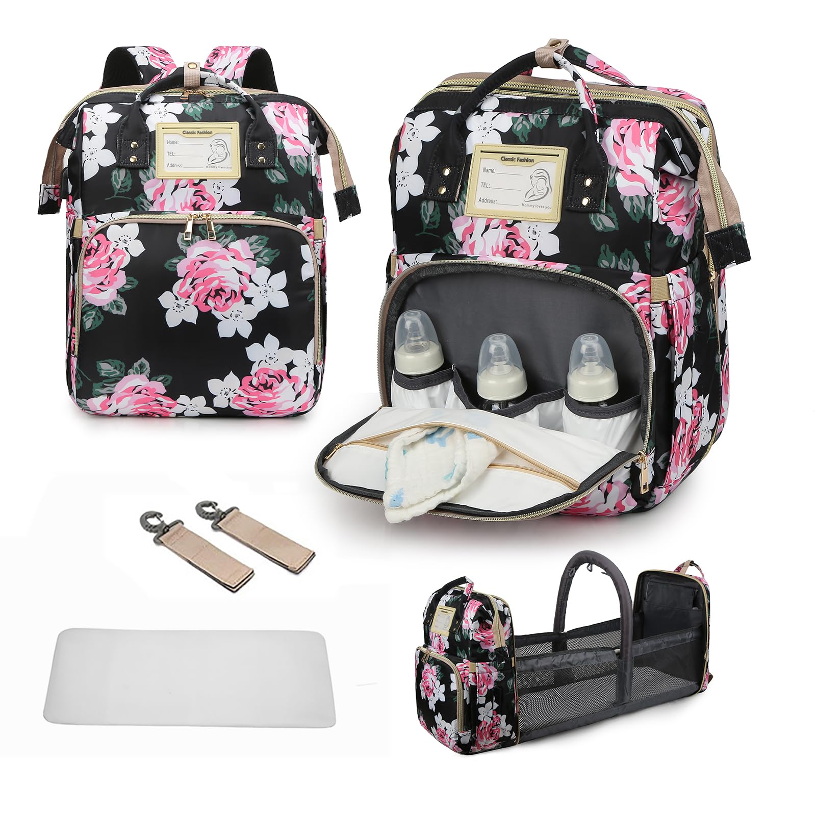 GurZinn diaper bag backpack waterproof fabric for on-the-go travel