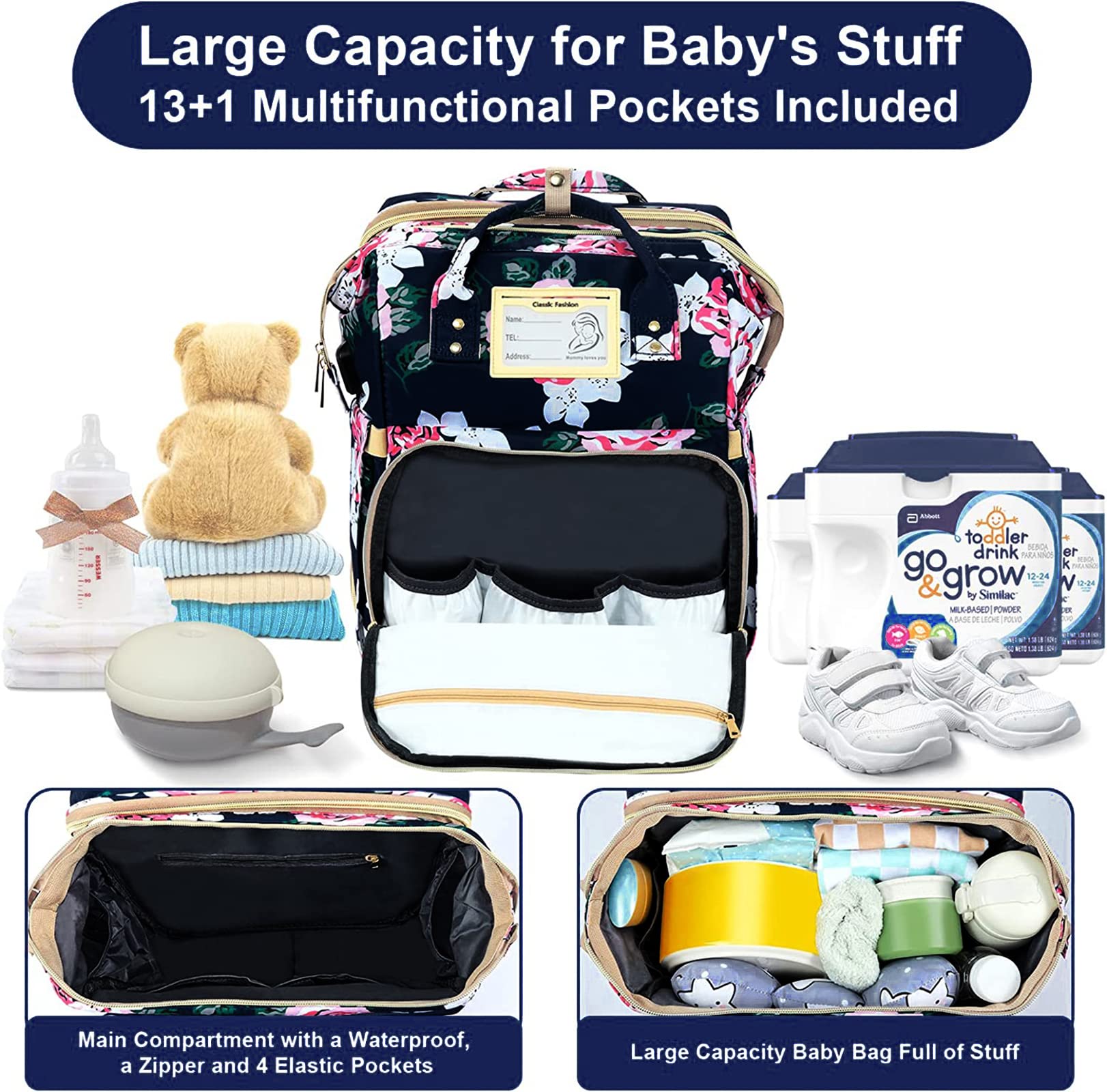 GurZinn diaper bag USB port keeps devices powered during travel