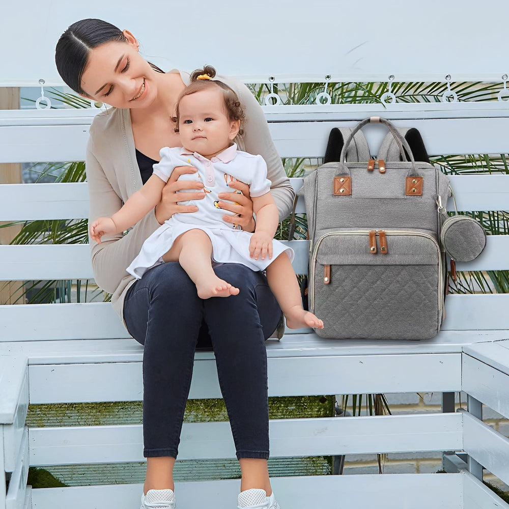 Gurzinn unisex grey diaper bag design suitable for both parents