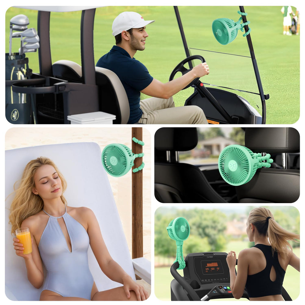 GUSGU compact design green handheld personal fan for everyday use.