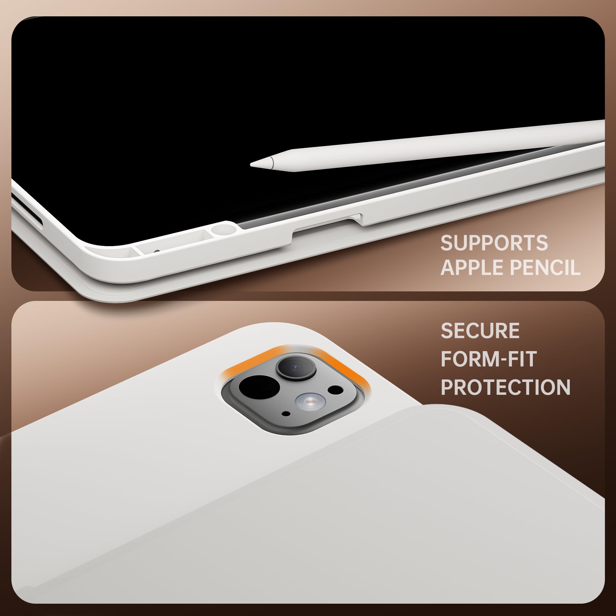 GUSGU SplitFolio white keyboard case complements workspace aesthetics and on-the-go productivity