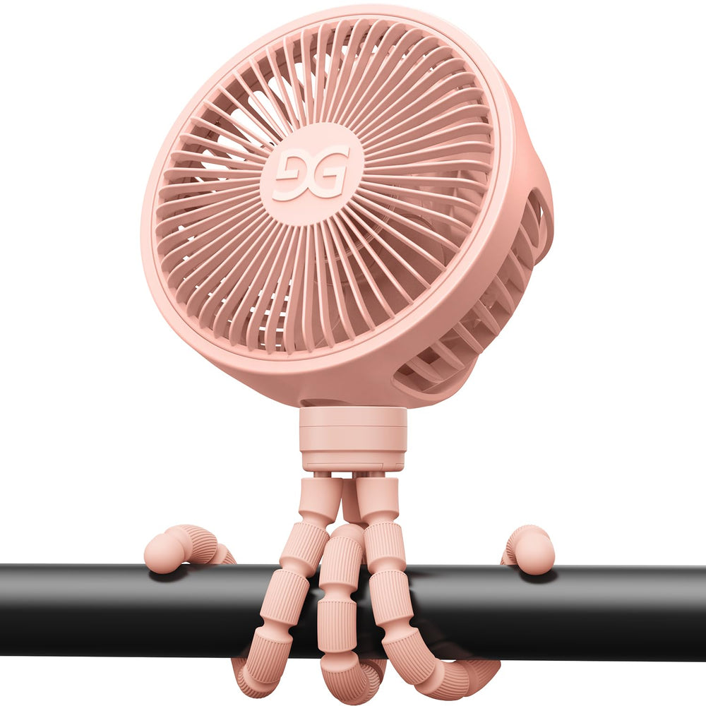 GUSGU stroller fan clip-on pink offers secure stroller use for baby comfort