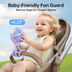 GUSGU stroller fan with flexible tripod enables easy stroller or car mounting.