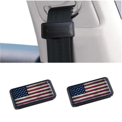 GUIILAN American-flag seatbelt positioner provides comfortable shoulder slack for a smoother ride.