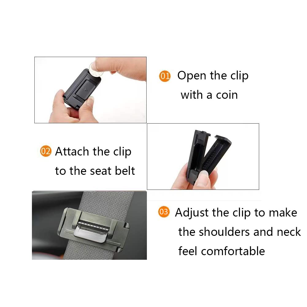 GUIILAN shoulder-neck seatbelt retainer fits most cars and reduces belt pressure on the body.