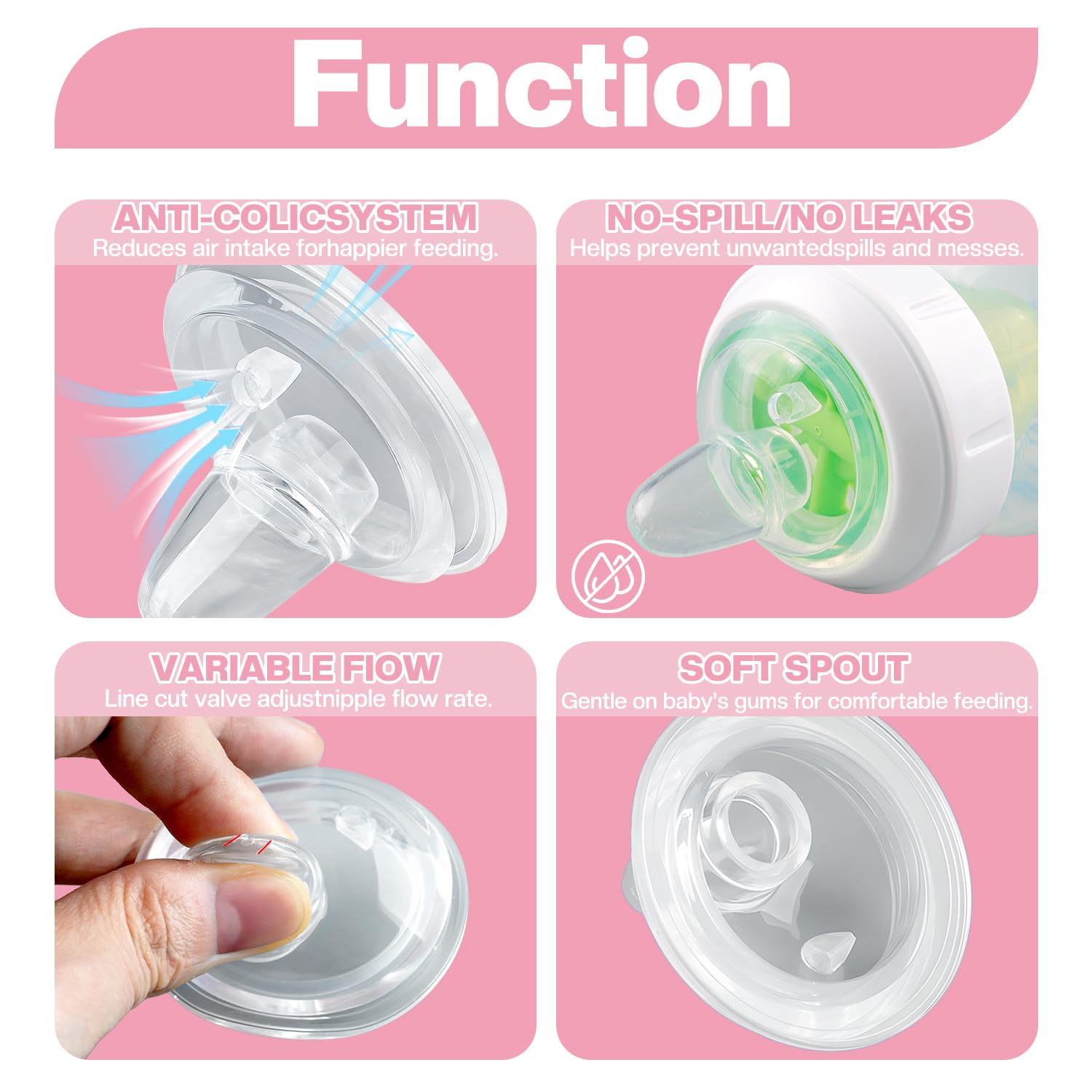 Guxetans BPA-free silicone material ensures safe, easy cleaning.