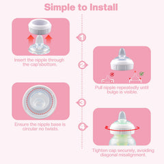 Guxetans durable line-cut design extends nipple life for busy parents.