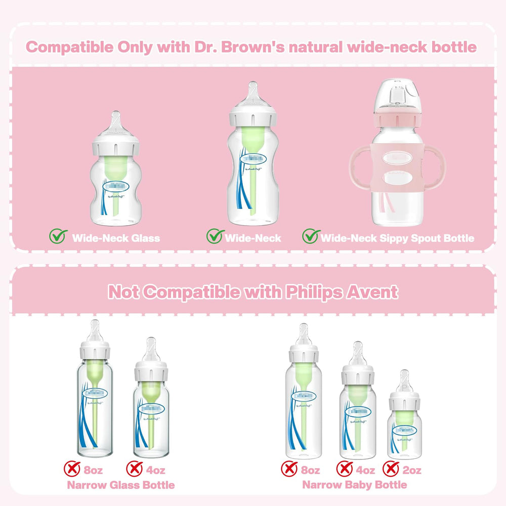 Guxetans 100% silicone nipple, variable flow for baby-controlled sipping.