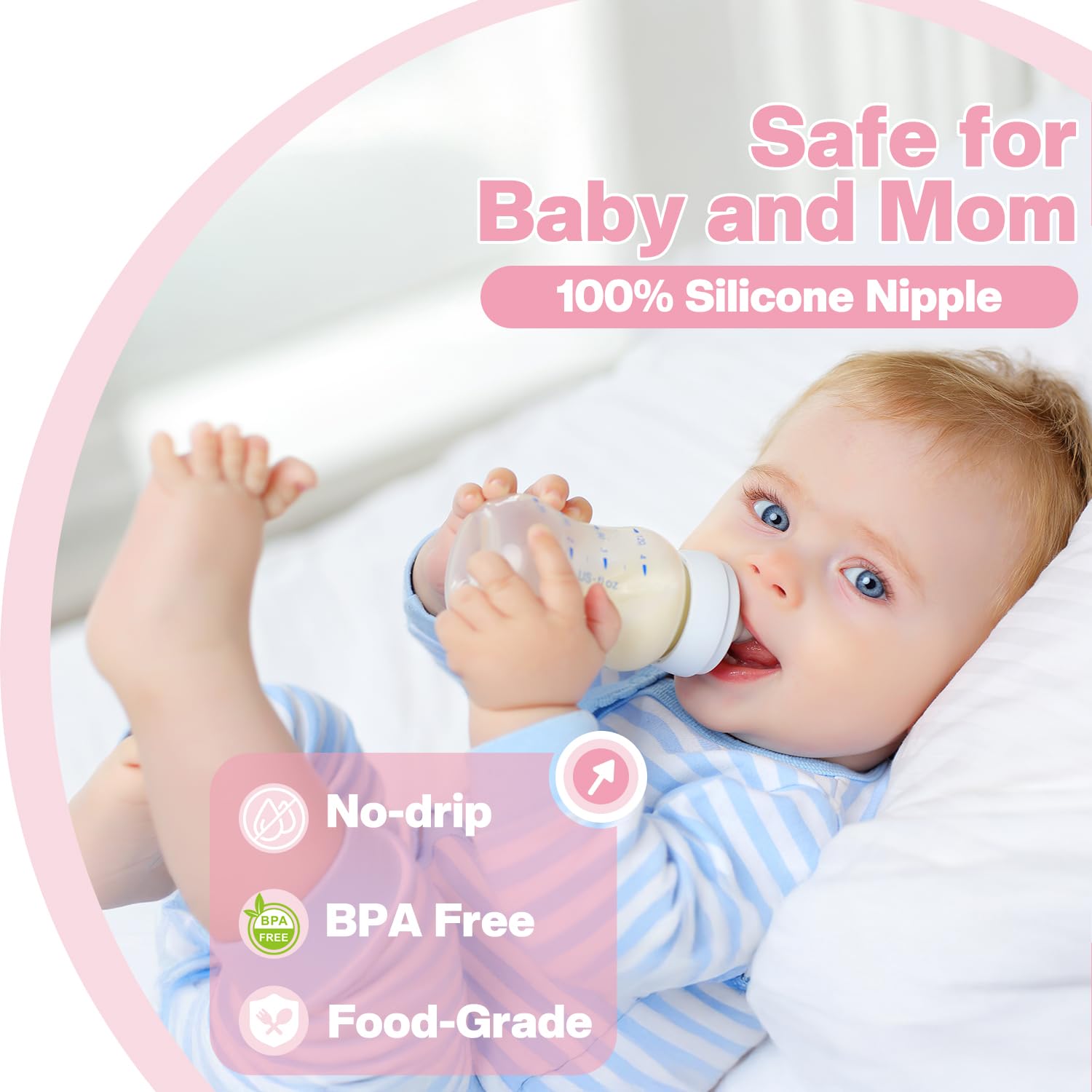 Guxetans sippy nipple set includes storage and protective boxes.