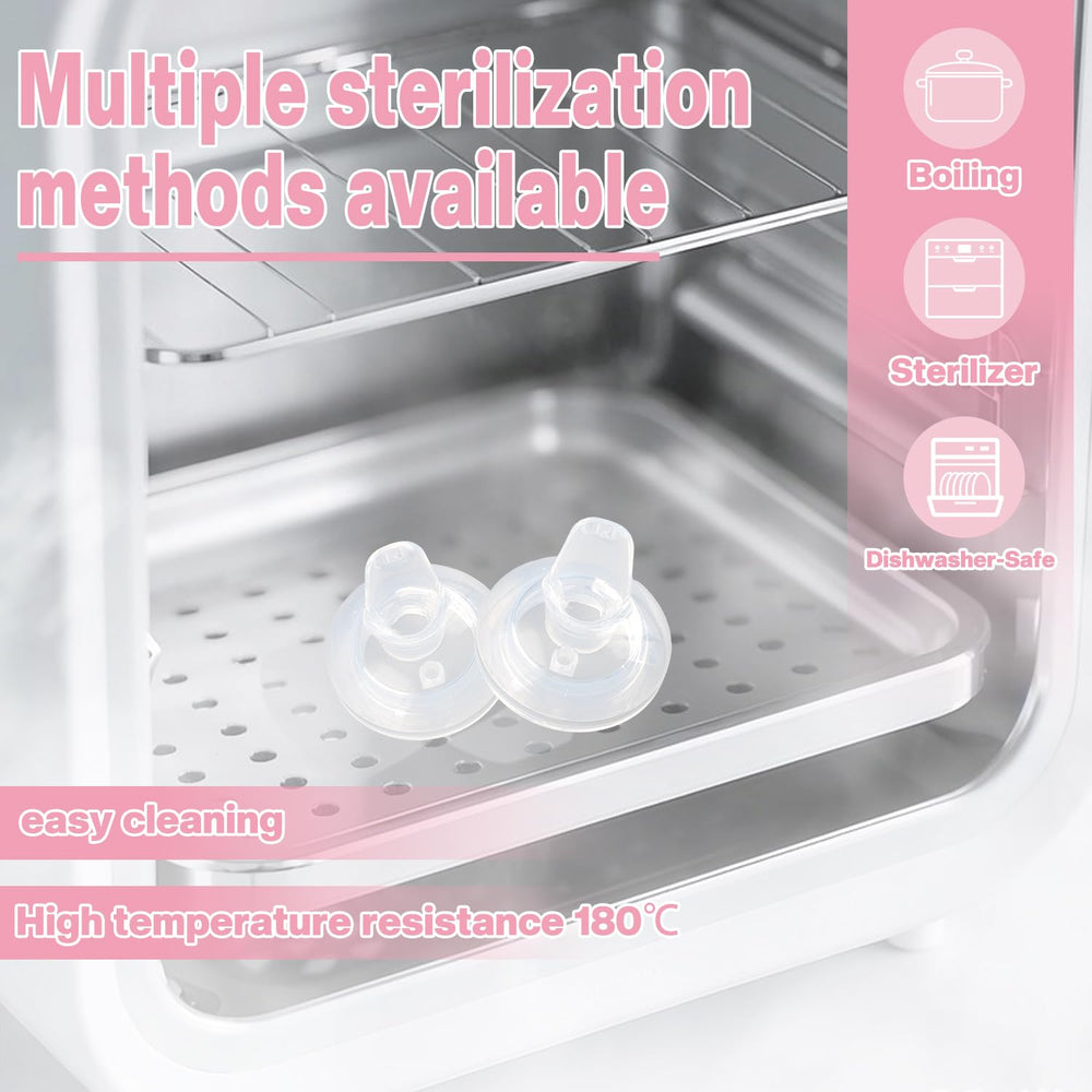 Guxetans easy-weaning option supports transitions from bottle to sippy cup.